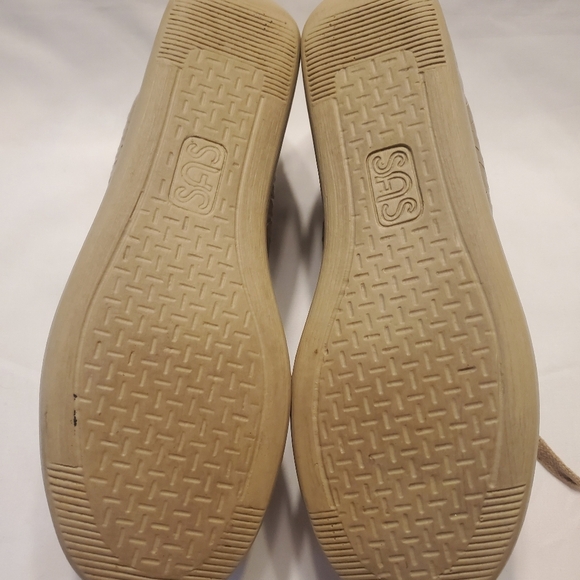 SAS S.A.S Beige Leather Woven Lace Up Loafer Hidden Heal Women's Size 8N - Picture 8 of 12